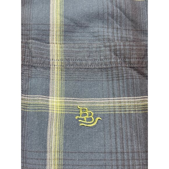 Bit & Bridle Mens Plaid Button Down Long Sleeve Shirt Size XL Blue Green White - Picture 2 of 5